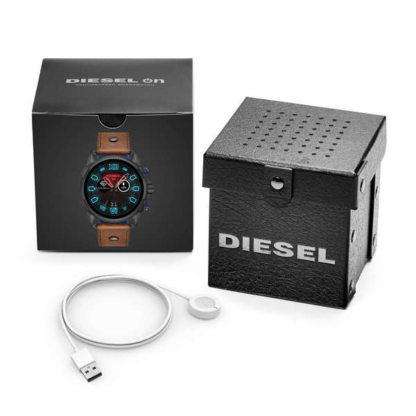 Smartwatch diesel meski dzt2009 brazowy pasek skorzany opakowanie