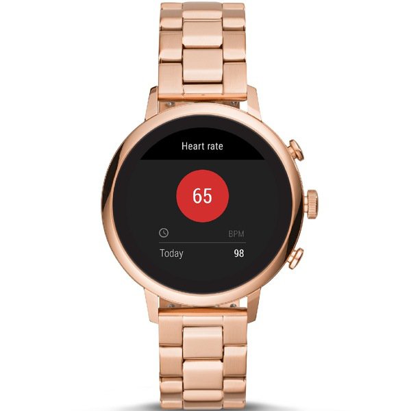 Smartwatch damski fossil ftw6018 rose gold r%c3%b3zowe z%c5%82oto bransoleta pomiar t%c4%99tna