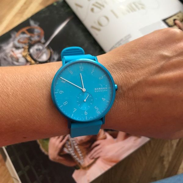 Zegarek skagen niebieski skw6555 neonowy du%c5%bcy unisex