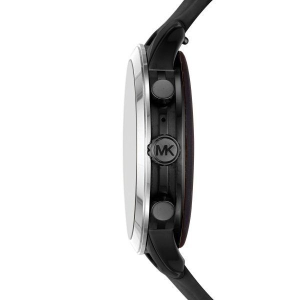 Smartwatch michael kors autoryzowany sklep srebrny z czarnym paskiem runway mkt5049 srebrny