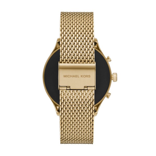 Zloty smartwatch michael kors na bransolecie mk z dodatkowym czarnym paskiem mkt5113