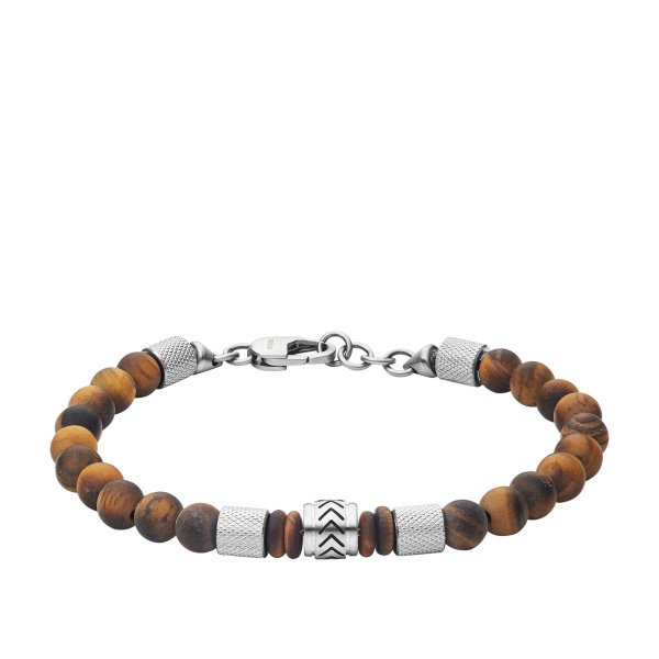 Bransoleta m%c4%99ska br%c4%85zowe koraliki tiger eye jf03448040 fossil autoryzowany sklep