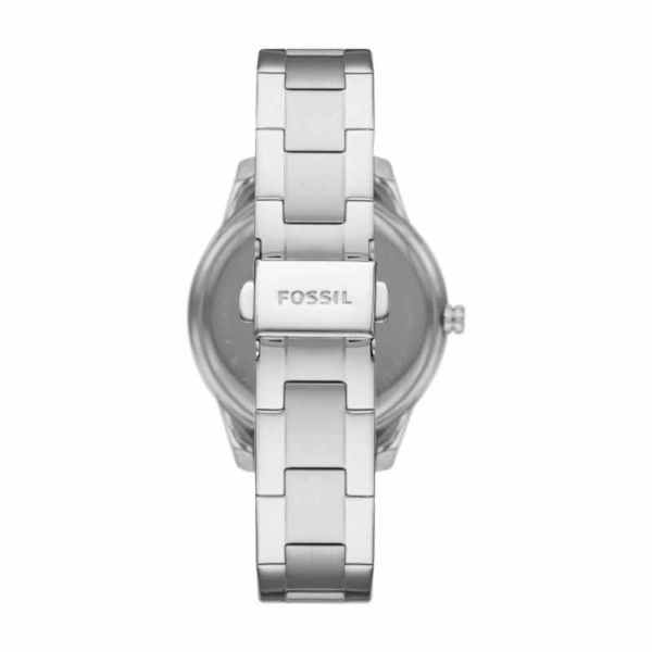 Markowy zegarek damski es5108 fossil stella sport srebrny na metalowej branzolecie srebrna tarcza z cyrkoniami elegancja styl orygina%c5%81