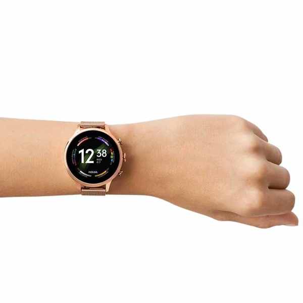 Damski smartwatch fossil z%c5%82oty 6 generacja na bransolecie rozowe zloto ftw6082 tarcze